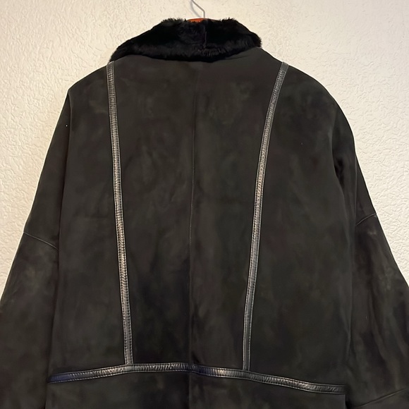 Vintage Christia Hana K Suede Fur Black Coat - Picture 11 of 17